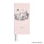 Hobonichi Techo 2027 Weeks Moomin: At the Table. Slim hardcover English weekly planner with a pale pink canvas cover, greige Moomin dinner-table illustration, silver 2027 foil and a soft purple spine. Hobonichi Techo 2027 Weeks Moomin : At the Table. Agenda hebdomadaire anglais mince à couverture rigide rose pâle, illustration gris-beige de la table des Moomin, millésime 2027 en foil argent et dos violet doux.