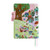 Hobonichi Techo A5 Cousin Cover Yumi Kitagishi: White Cat Village. Polyester cover printed with a densely illustrated village of white cats and animals, pale-green lining and floral Tyrolean-style pen holders. Couverture Hobonichi Techo A5 Cousin Yumi Kitagishi : White Cat Village. Polyester imprimé d’un village de chats blancs et d’animaux, doublure vert pâle et porte-stylos façon ruban tyrolien.