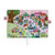 Hobonichi Techo A5 Cousin Cover Yumi Kitagishi: White Cat Village. Polyester cover printed with a densely illustrated village of white cats and animals, pale-green lining and floral Tyrolean-style pen holders. Couverture Hobonichi Techo A5 Cousin Yumi Kitagishi : White Cat Village. Polyester imprimé d’un village de chats blancs et d’animaux, doublure vert pâle et porte-stylos façon ruban tyrolien.