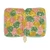 Hobonichi Techo A5 Cousin Cover minä perhonen: glass flower (Pink Mix). Soft cotton zip cover with a luminous layered floral print, cream-yellow lining, green and pink ribbons and a leather butterfly zipper pull. Couverture Hobonichi Techo A5 Cousin minä perhonen : glass flower (Pink Mix). Housse zippée en coton doux, imprimé floral lumineux en couches, doublure jaune crème, rubans vert et rose et tirette papillon en cuir.