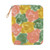 Hobonichi Techo A6 Original Cover minä perhonen: glass flower (Pink Mix). Soft cotton zip cover with a luminous layered floral print, cream-yellow lining, green and pink ribbons and a leather butterfly zipper pull. Couverture Hobonichi Techo A6 Original minä perhonen : glass flower (Pink Mix). Housse zippée en coton doux, imprimé floral lumineux en couches, doublure jaune crème, rubans vert et rose et tirette papillon en cuir.