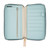 Hobonichi Techo Weeks Cover minä perhonen: felice (Blue). Cotton–wool zip cover embroidered in blue with birds, butterflies and flowers, light-blue lining and a leather butterfly zipper pull. Couverture Weeks Hobonichi Techo minä perhonen : felice (Blue). Housse zippée coton-laine brodée bleu d’oiseaux, papillons et fleurs, doublure bleu clair et tirette papillon en cuir.