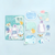 BGM Fuwari Sketch Sticker Set Blue. A pack of 30 soft blue write-on and decorative sketch stickers (10 designs × 3) in a 100 × 130 mm sleeve. Set d’autocollants BGM Fuwari Sketch Blue. 30 stickers croquis bleu clair à écrire (10 motifs × 3), pochette 100 × 130 mm.
