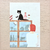 Cozyca × Mariko Fukuoka Postcard Set Meow. Ten 100 × 148 mm postcards in five cat-life designs. Set cartes postales Cozyca × Mariko Fukuoka Meow. Dix cartes 100 × 148 mm, cinq scènes de vie avec chats.
