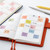 Hobonichi x TSUKI no IRO Translucent Sticky Notes Tiles 12 monthly colors set. / Notes repositionnables translucides Hobonichi x TSUKI no IRO motif Carreaux ensemble de 12 couleurs.