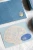 Lin Chia Ning 2026 Mini Tote Stationery Set Ocean Taiwanese handcrafted journal kit. / Ensemble de papeterie 2026 Mini Tote Ocean Lin Chia Ning fait au Taiwan.