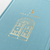 Midori 3-Year Diary Light Blue Gate cloth cover journal with slipcase. / Journal intime 3 ans Midori motif porte bleu clair tissu fait au Japon.