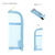 Sun-Star Mitte Clear Slim Pen Case Sparkle Blue pearl trim L-shaped clear pouch. / Trousse a stylos transparente fine Sun-Star Mitte bleu scintillant nacre fait par Sun-Star Japon.