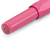 Kaweco SKYLINE SPORT pocket fountain pen in vibrant pink. Features a compact octagonal screw cap, a lightweight plastic body, and an engraved silver steel nib, available in a fine or medium size. / Stylo-plume de poche Kaweco SKYLINE SPORT en rose vif. Présente un capuchon à vis octogonal compact, un corps en plastique léger, et une plume gravée en acier argenté, disponible en taille fine ou moyenne.