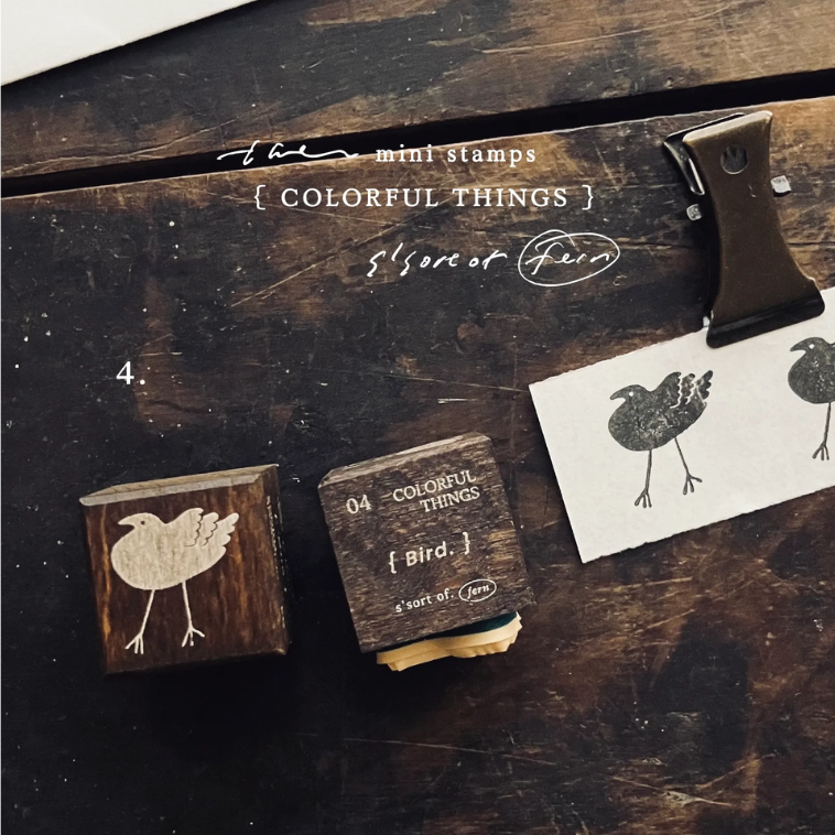 Some Sort of Fern Mini Rubber Stamp - Bird