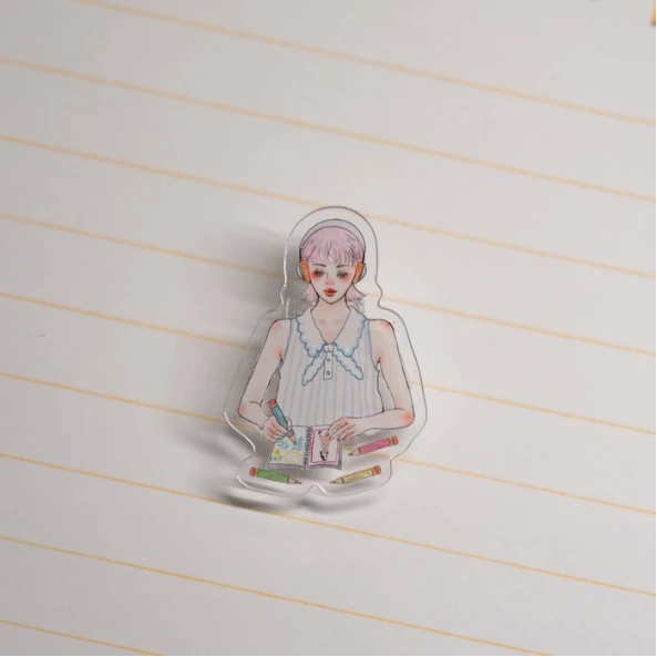 La Dolce Vita Acrylic Clip - Drawing Girl