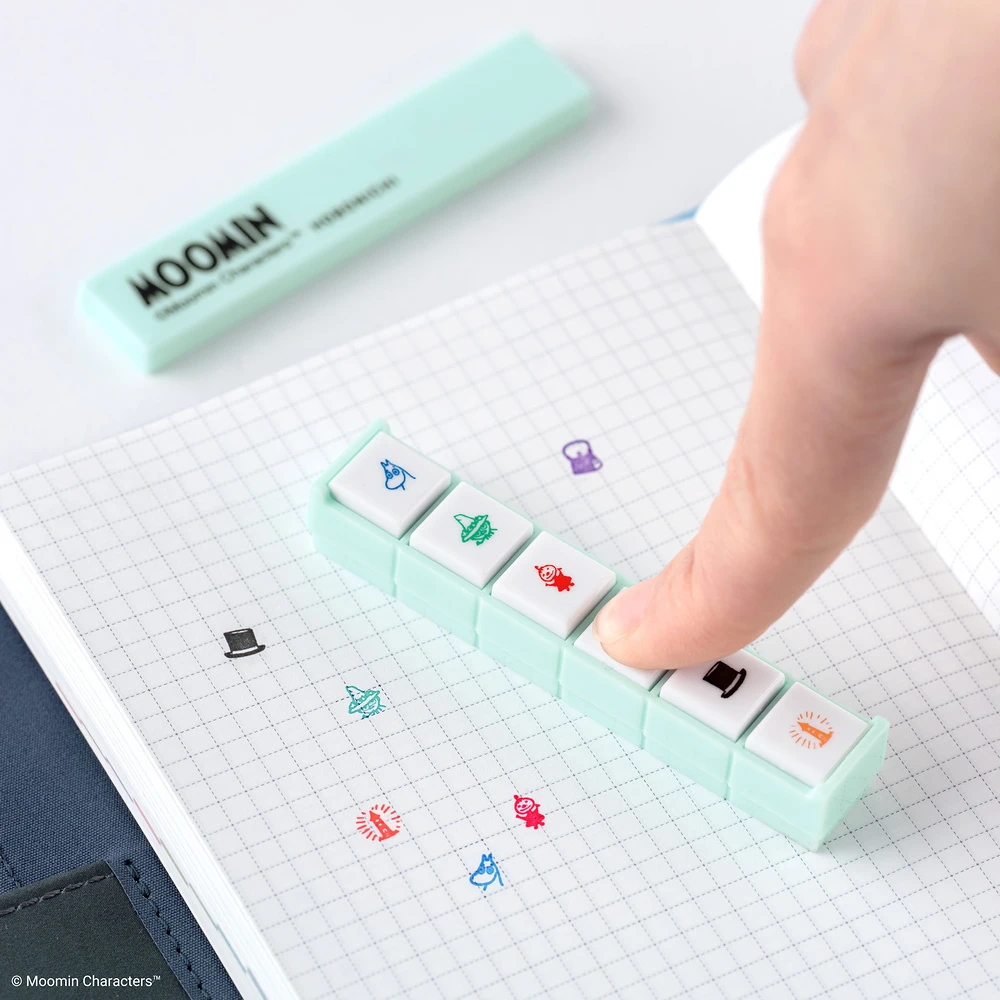 Hobonichi x Kodomo no Kao Pochitto6 Push-Button Stamp - Moomin