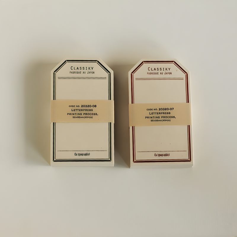 Classiky Letterpress Label Card Set A (2 colours)