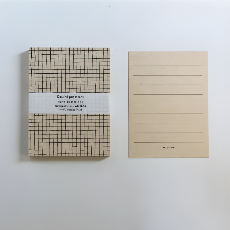 Classiky Mitsou Letterpress Label Card Set - Black Checker