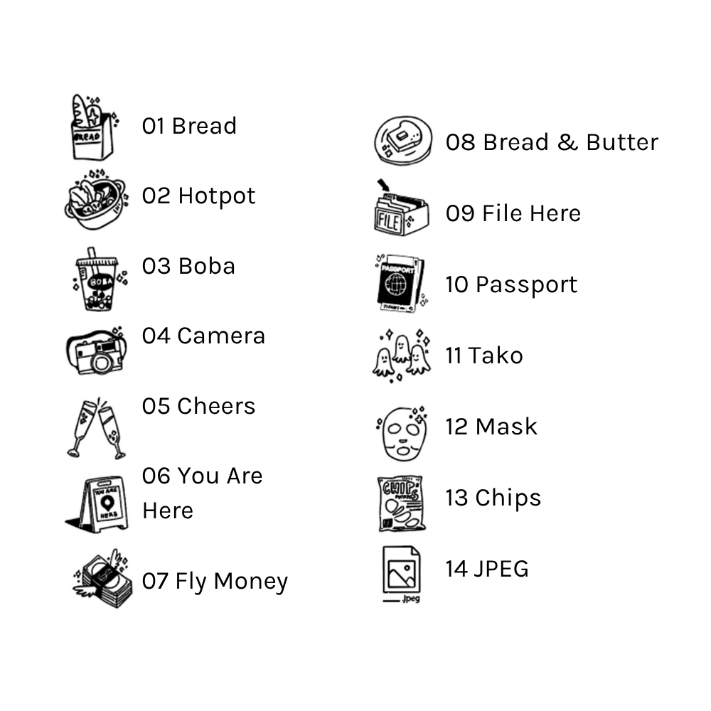 Kurukynki DAY TO DAY Rubber Stamp - Mini (27 options)