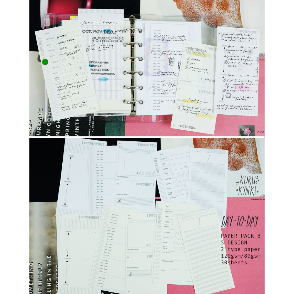 Kurukynki DAY TO DAY Paper Pack B (30 sheets)