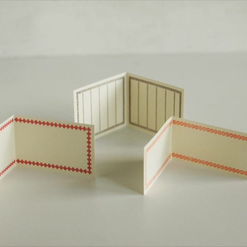 Classiky Letterpress Folded Memo Card Set (3 colours)
