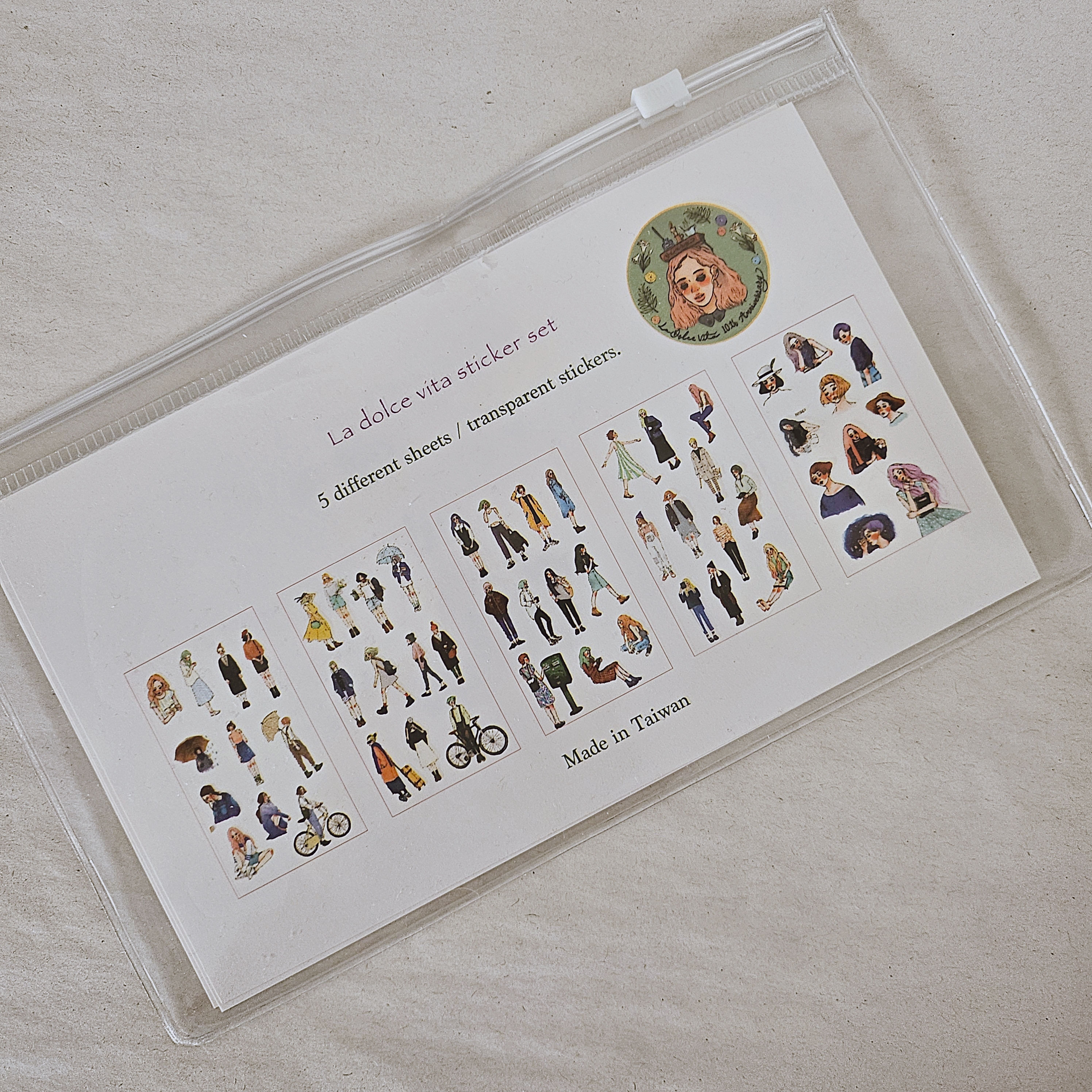 La Dolce Vita Sticker Set With Zipper File - LDV 5th Anniversary (5 sheets)