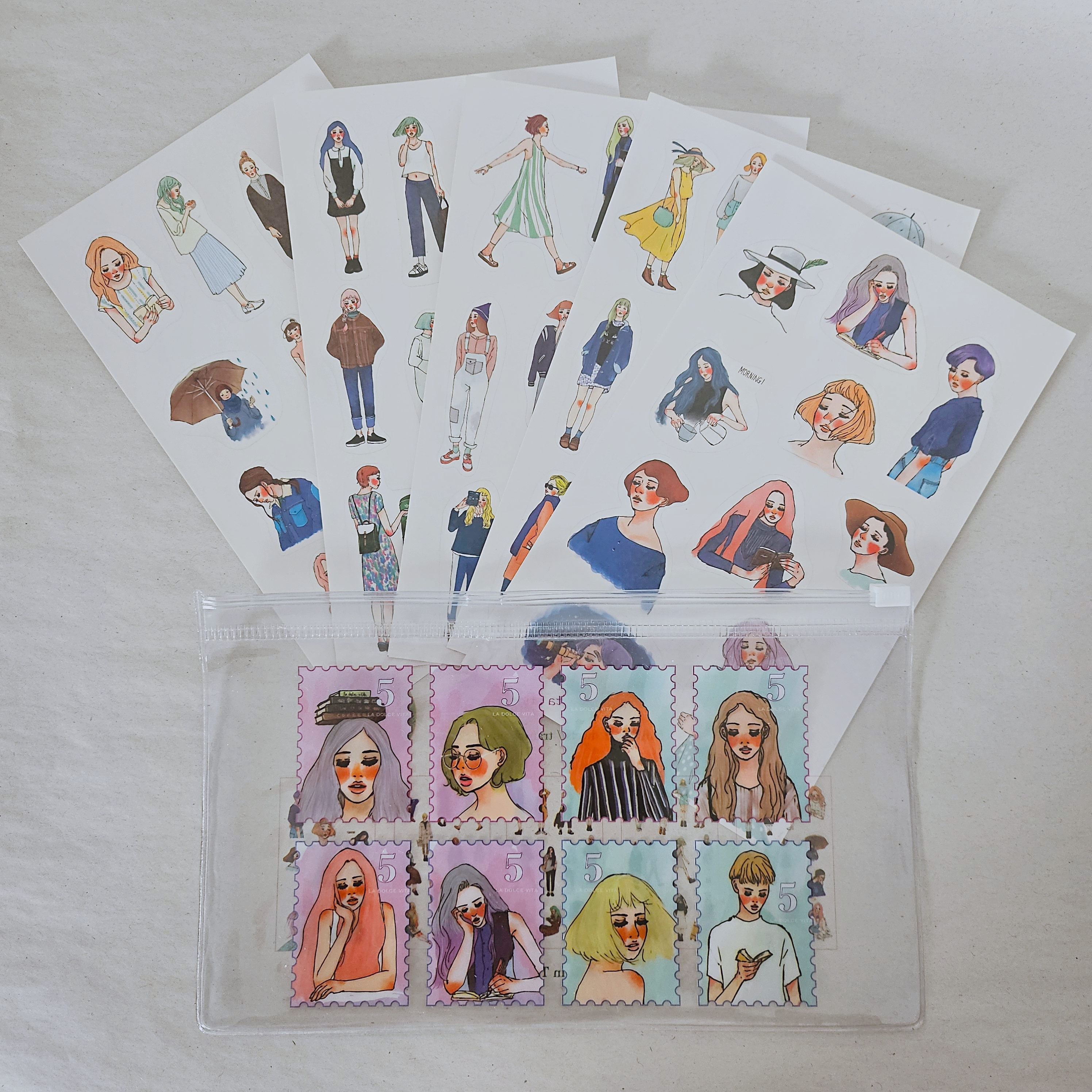 La Dolce Vita Sticker Set With Zipper File - LDV 5th Anniversary (5 sheets)