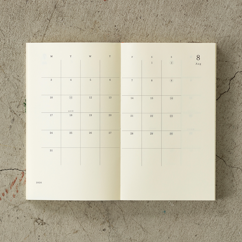 MIDORI 2026 MD Notebook Diary - B6 Slim