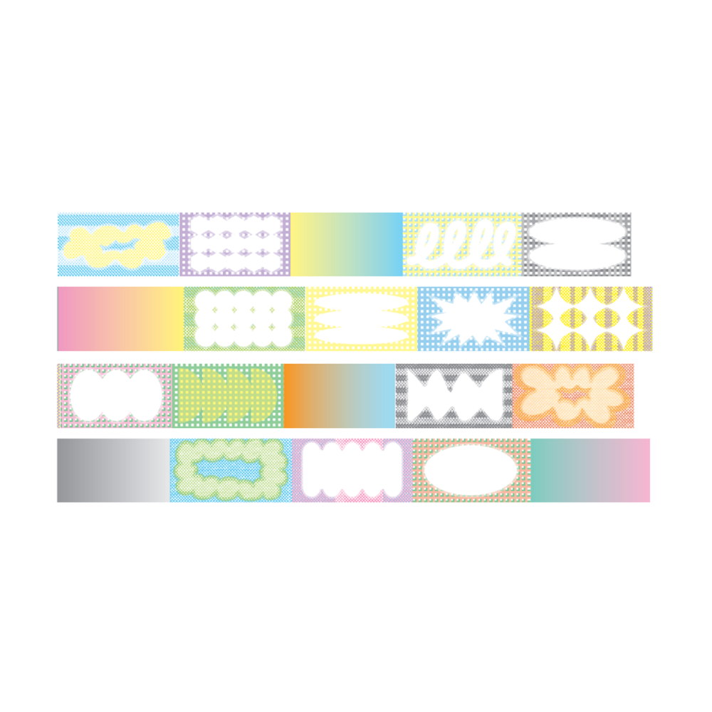 Kurukynki DAY TO DAY PET Tape - Colourful (3.5cm)
