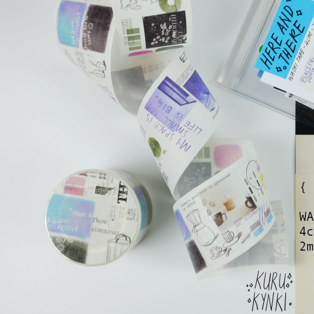 Kurukynki DAY TO DAY Washi Tape - Here and There (4cm)