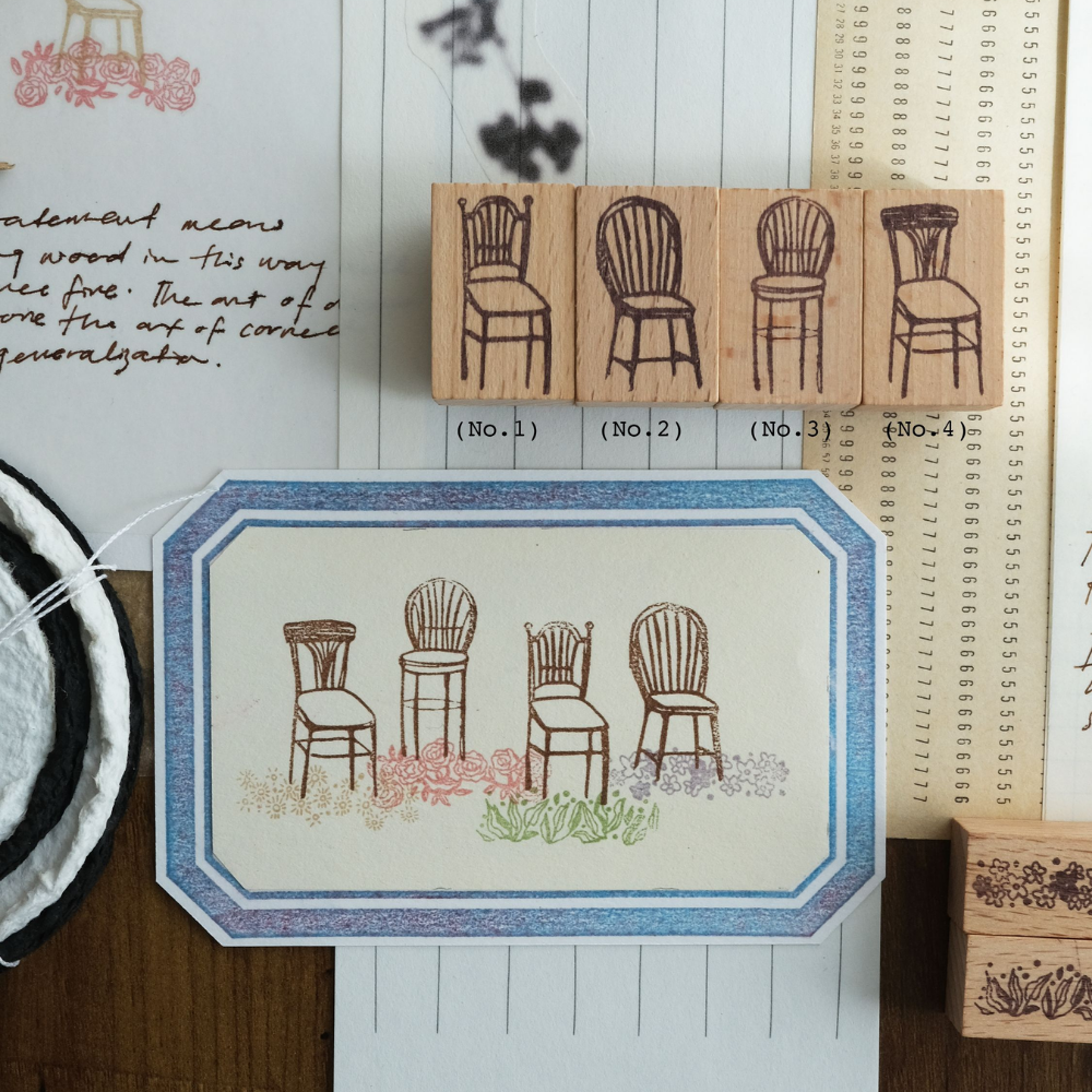 Kurukynki CHAISE DE GARDEN Rubber Stamp (4 options)