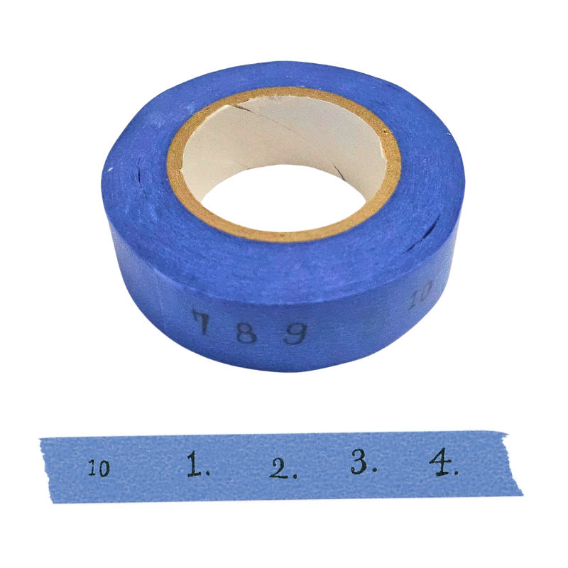 Classiky Number Washi Tape - Blue