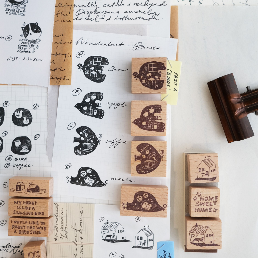 Kurukynki NONCHALANT Rubber Stamp - Bird (4 options)