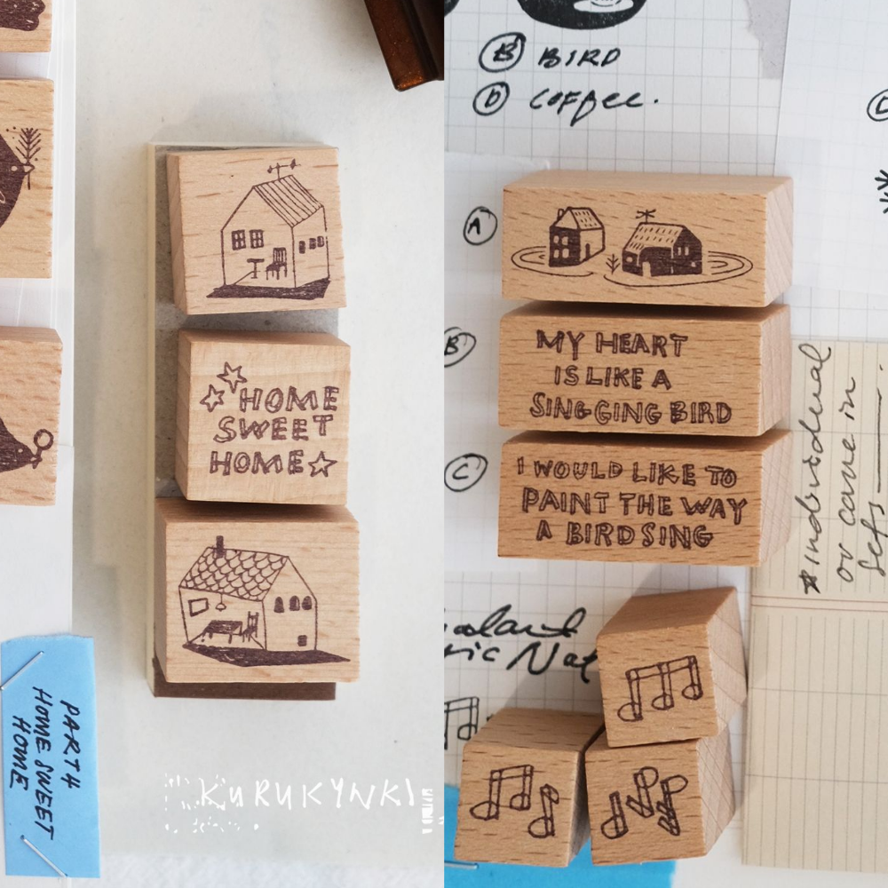 Kurukynki NONCHALANT Rubber Stamp - Home Sweet Home (4 options)