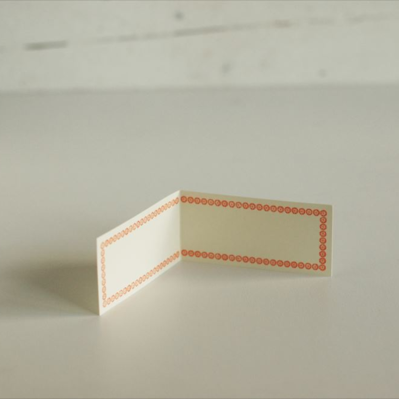 Classiky Letterpress Folded Memo Card Set - Orange