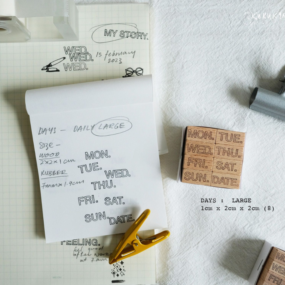 Kurukynki DAYS Rubber Stamp Set - Date L
