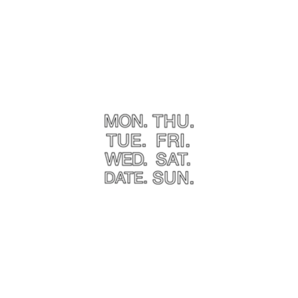 Kurukynki DAYS Rubber Stamp Set - Date L