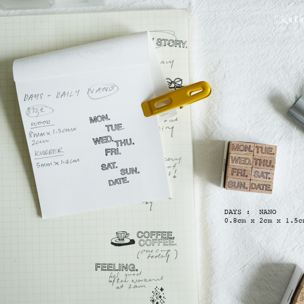 Kurukynki DAYS Rubber Stamp Set - Date S