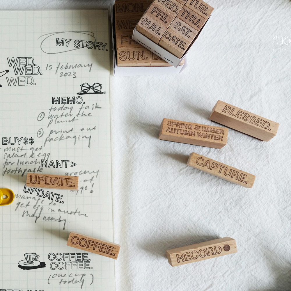 Kurukynki DAYS Rubber Stamp Set - Word Set A (10 options)