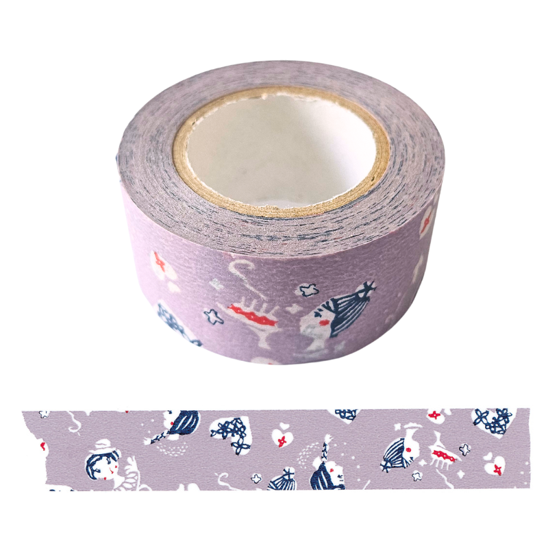 Classiky Girl Masking Tape - Asamurasaki (2.4cm)