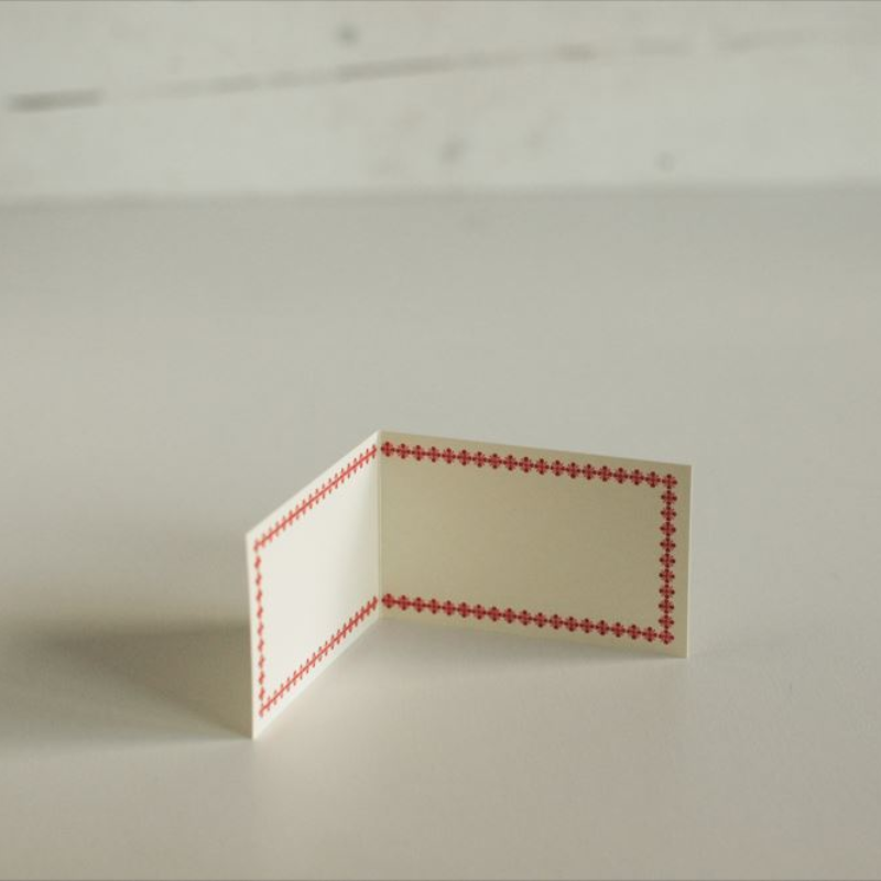 Classiky Letterpress Folded Memo Card Set - Red