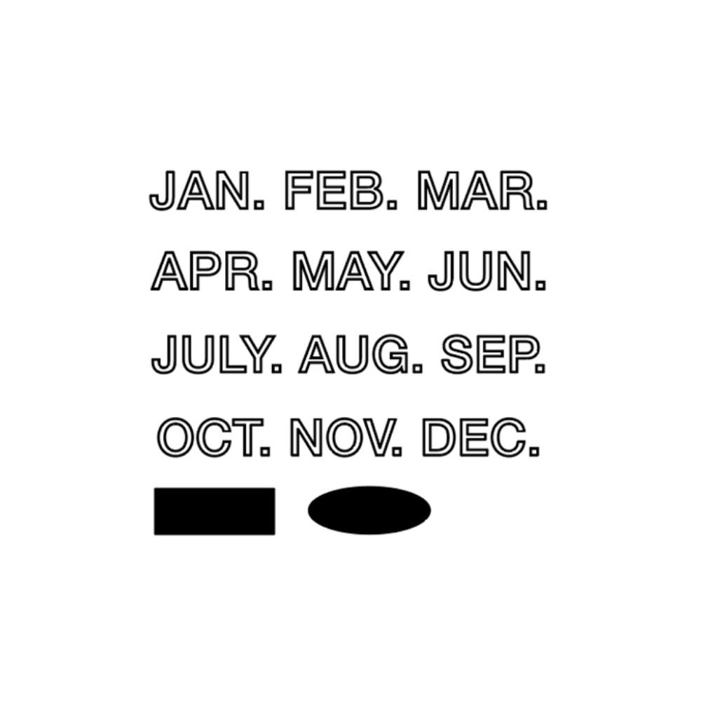 Kurukynki DAYS Rubber Stamp Set - Month (Small)