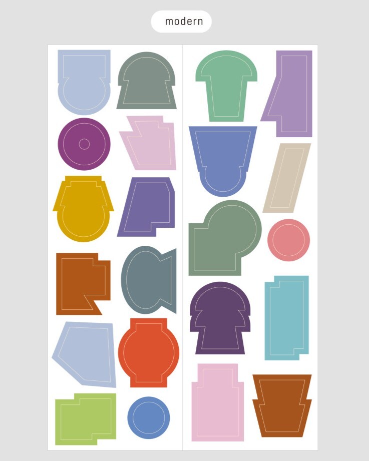 Analogue Keeper Shape Sticker Set - Modern (4 sheets)