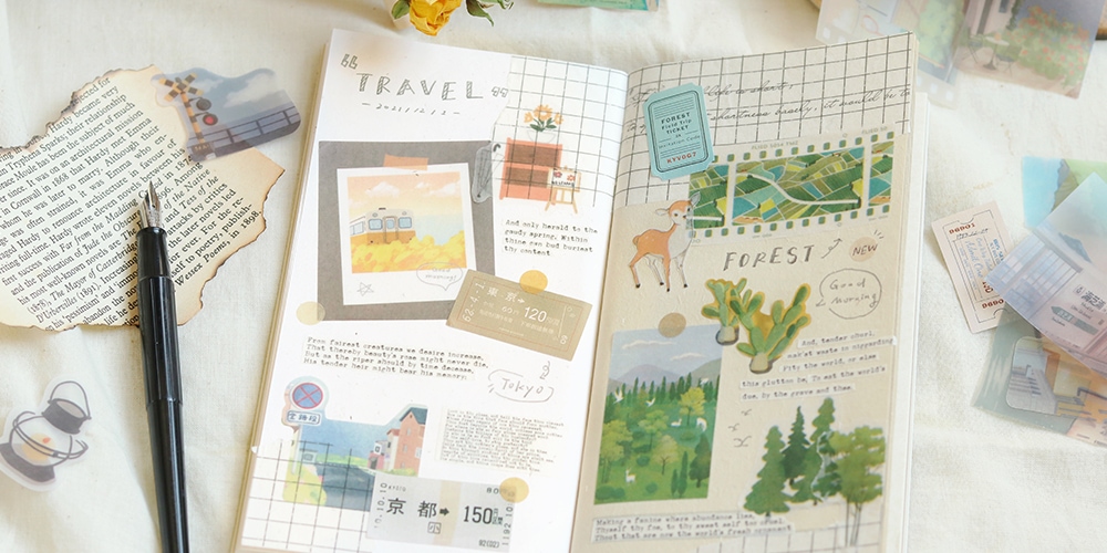 BGM Tracing Paper Sticker Set - Forest Travel Diary