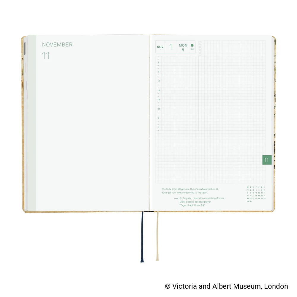 Hobonichi Techo A5 HON - V&A Series: Vine (English)