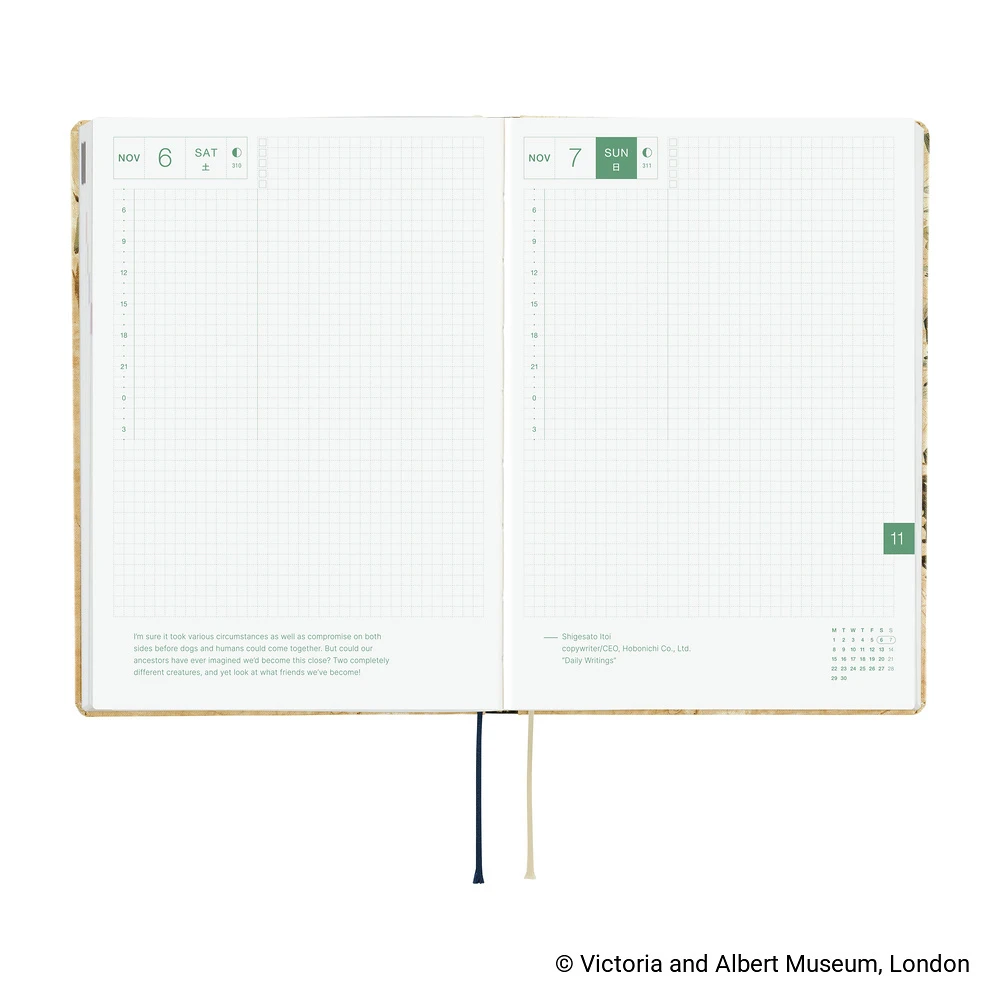 Hobonichi Techo A5 HON - V&A Series: Vine (English)
