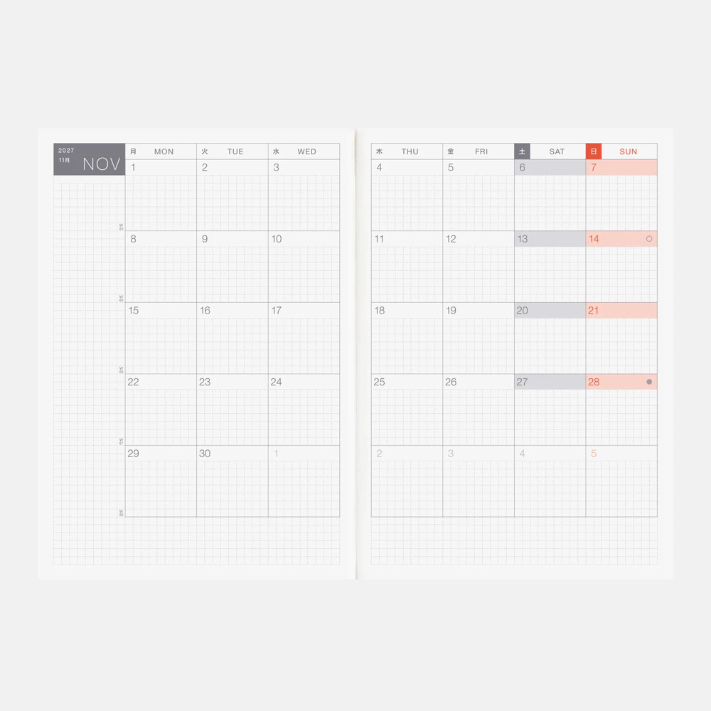 Hobonichi Techo 2027 A5 Cousin Book (English)