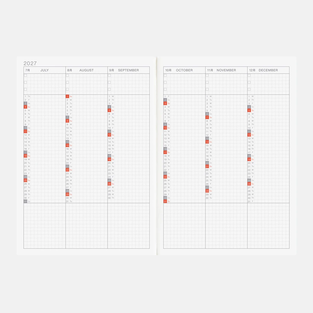 Hobonichi Techo 2027 A5 Cousin Book (English)
