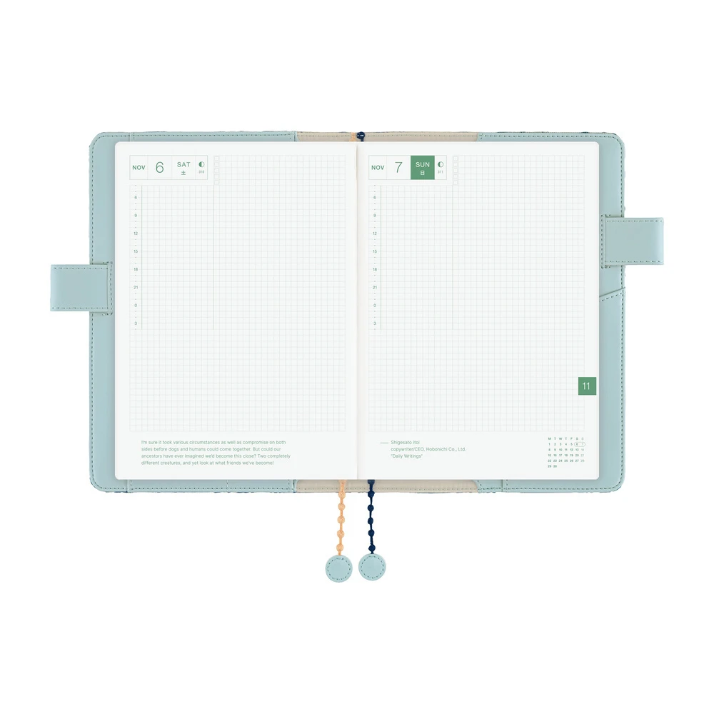Hobonichi Techo A5 Cousin Cover - mina perhonen: felice (Blue)