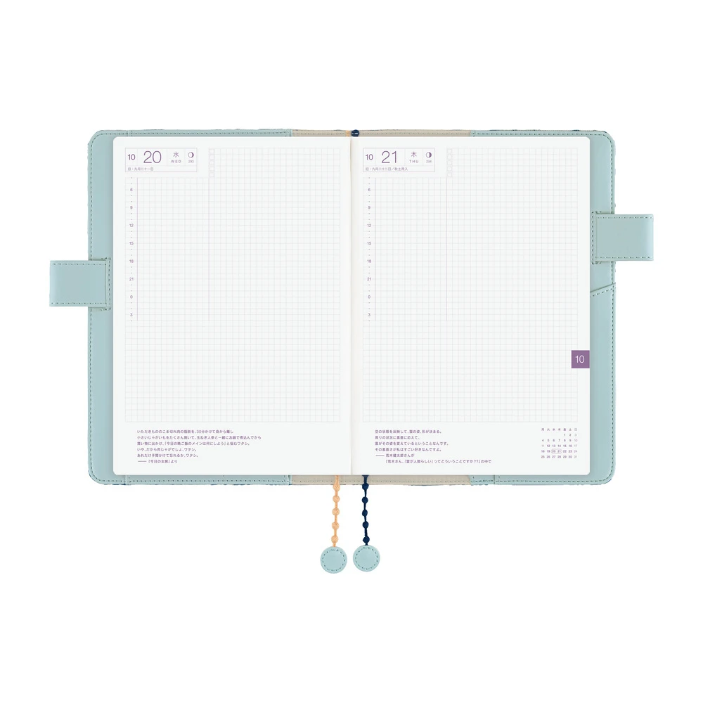 Hobonichi Techo A5 Cousin Cover - mina perhonen: felice (Blue)