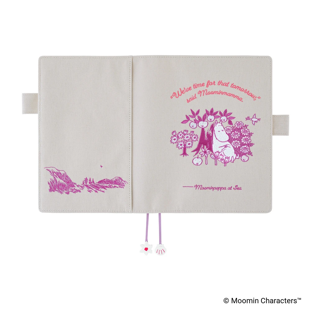 Hobonichi Techo A5 Cousin Cover - Moomin: My Yard (Pink Gray)