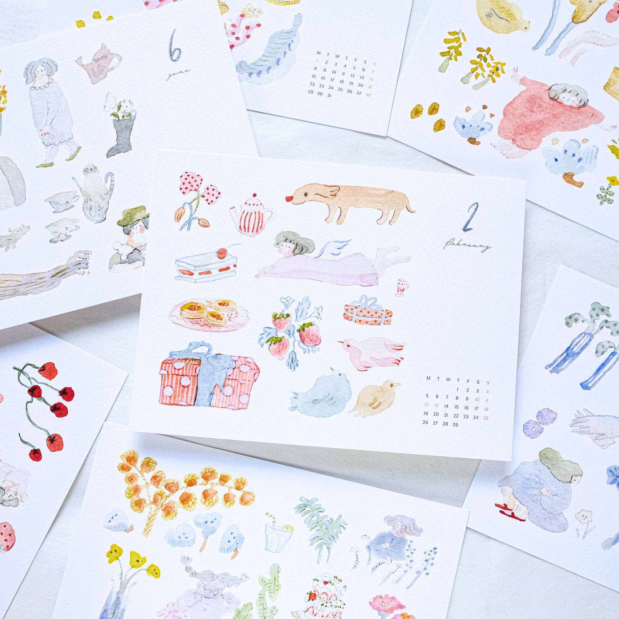 dodolulu 2024 Monthly Desk Calendar (A5 Card)