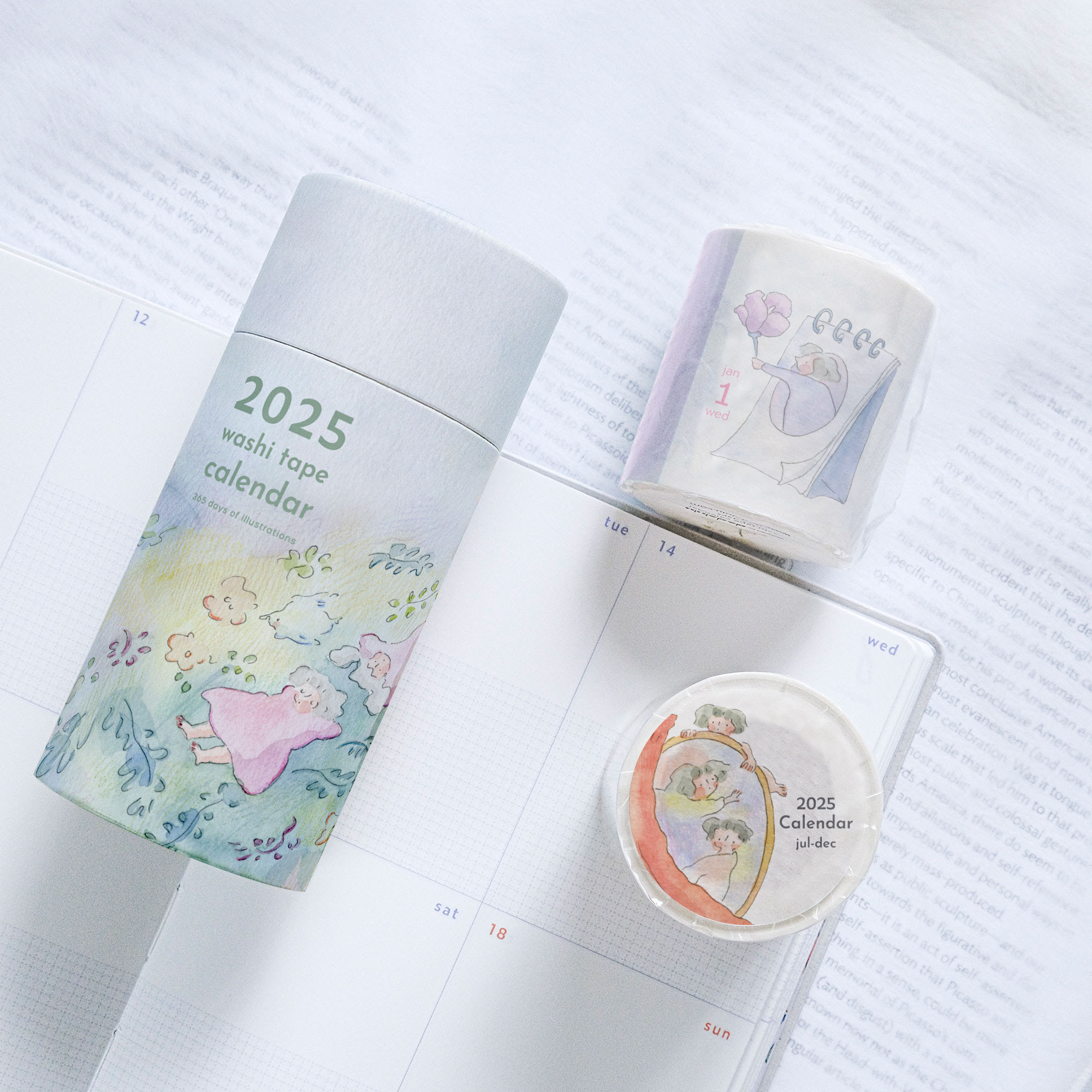 dodolulu 2025 365 Day-To-Day Washi Tape Set