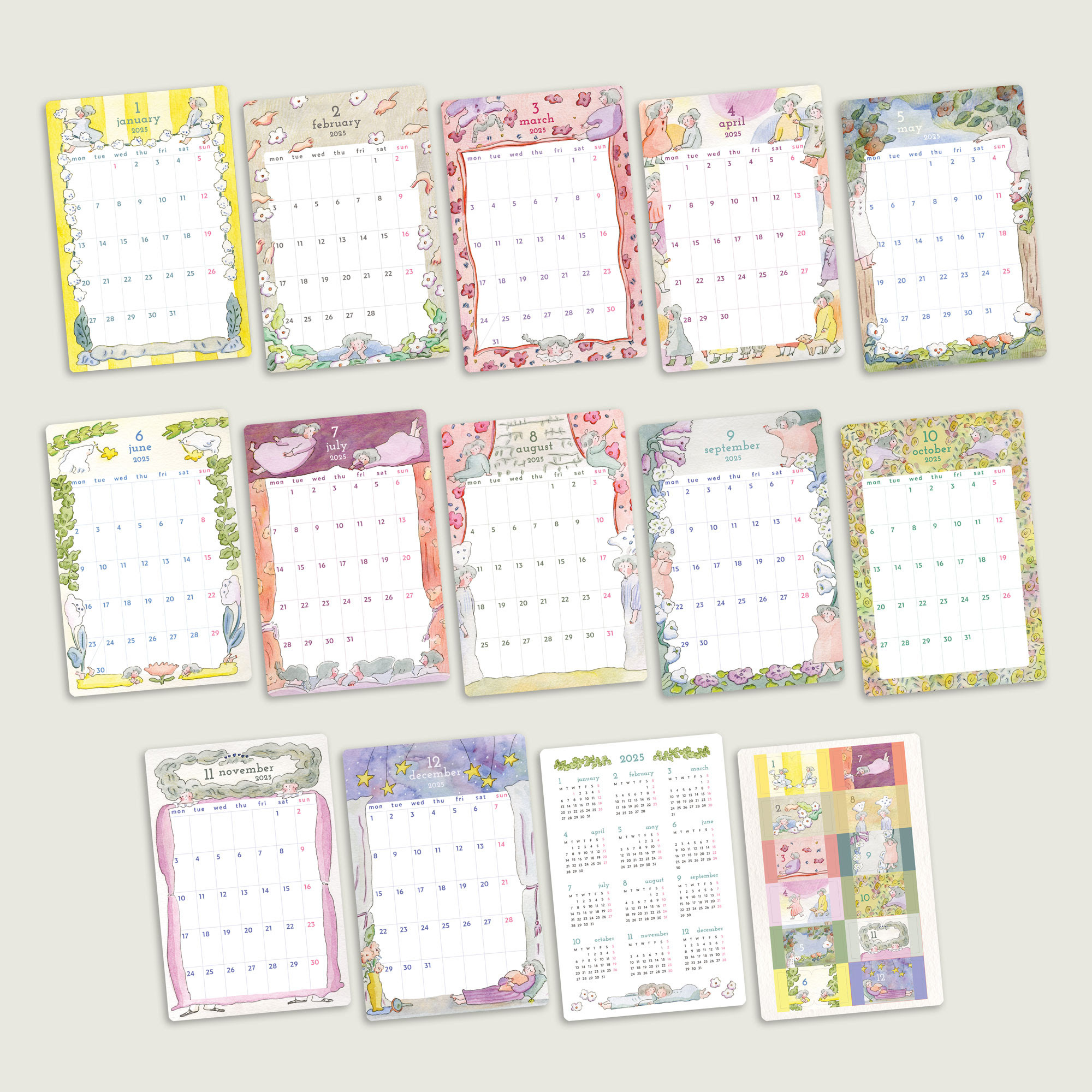 dodolulu 2025 Monthly Calendar Stickers